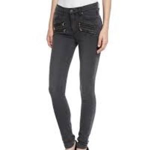 PAIGE
Edgemont Ultra-Skinny High-Rise Jeans, Smoke Gray size 32